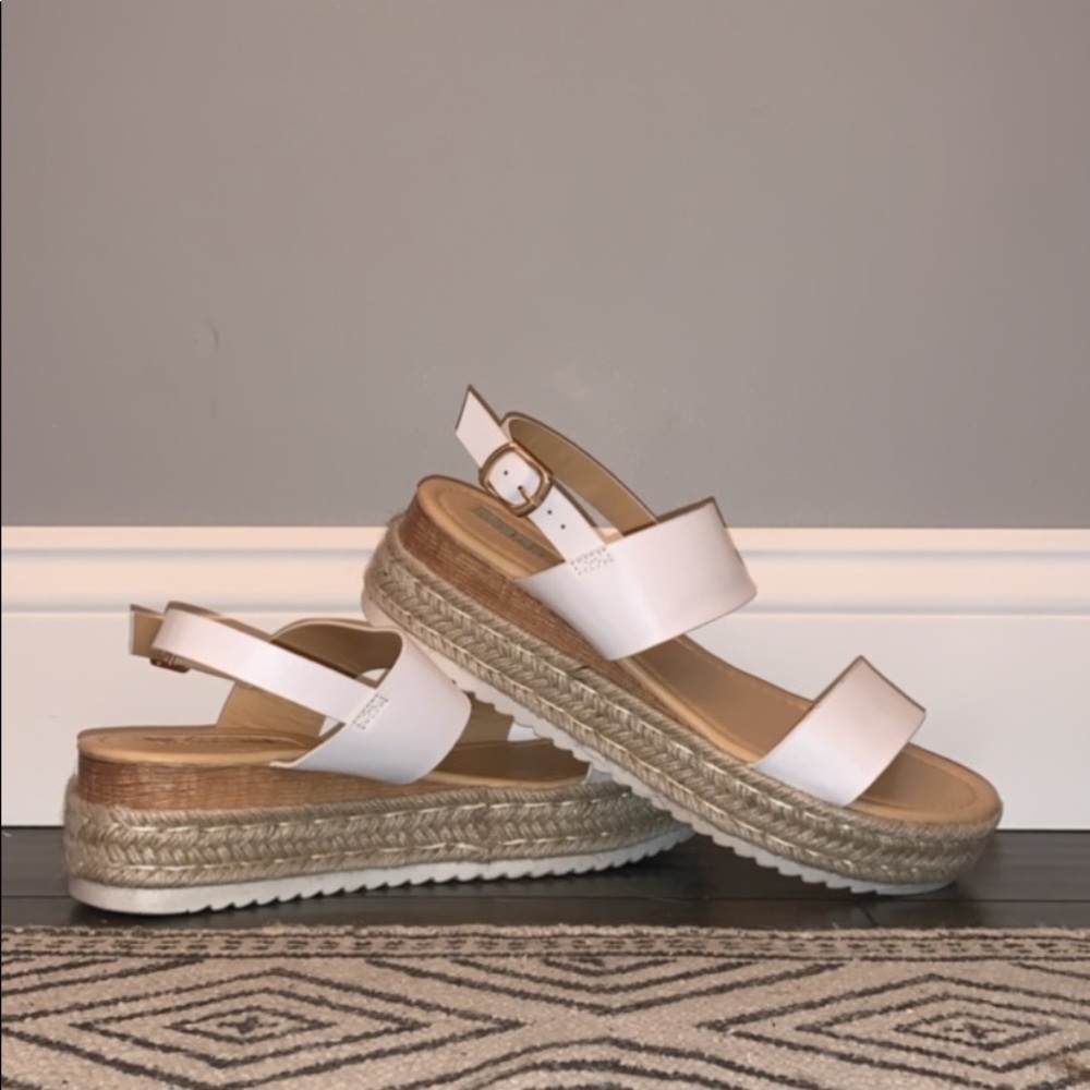 white sandals